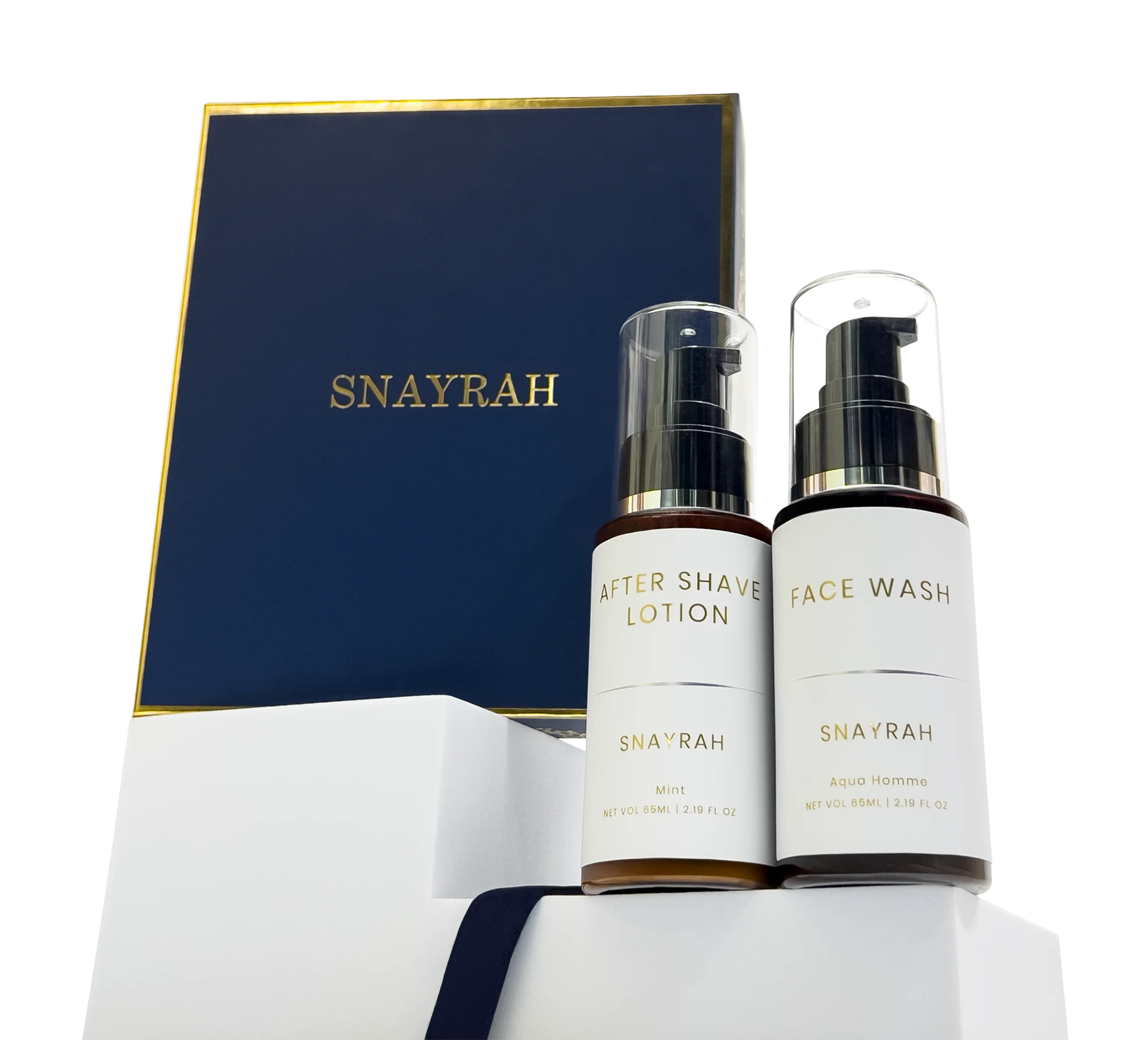 SNAYRAH Premium Gift Set for Him - After Shave Lotion with mint fragrance and Face Wash with aqua homme fragrance, featuring vegan actives, paraben and sulphate-free.