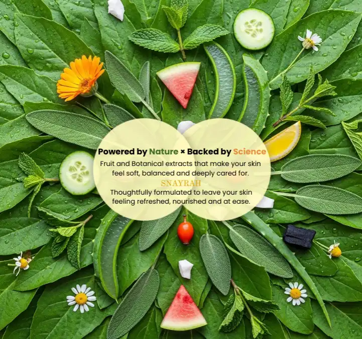 Botanical & fruit extracts used in clean, paraben & sulphate free skincare formulations.