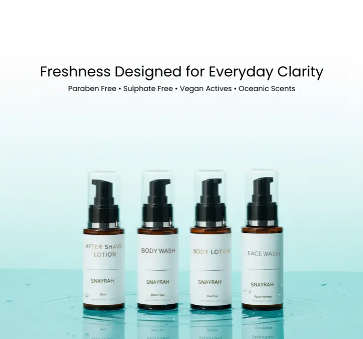 Fresh paraben & sulphate free skincare range made with vegan actives & clean aquatic-inspired scents.