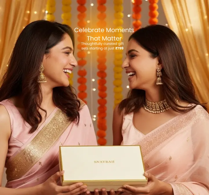 Skincare gift set being exchanged during a festive celebration.